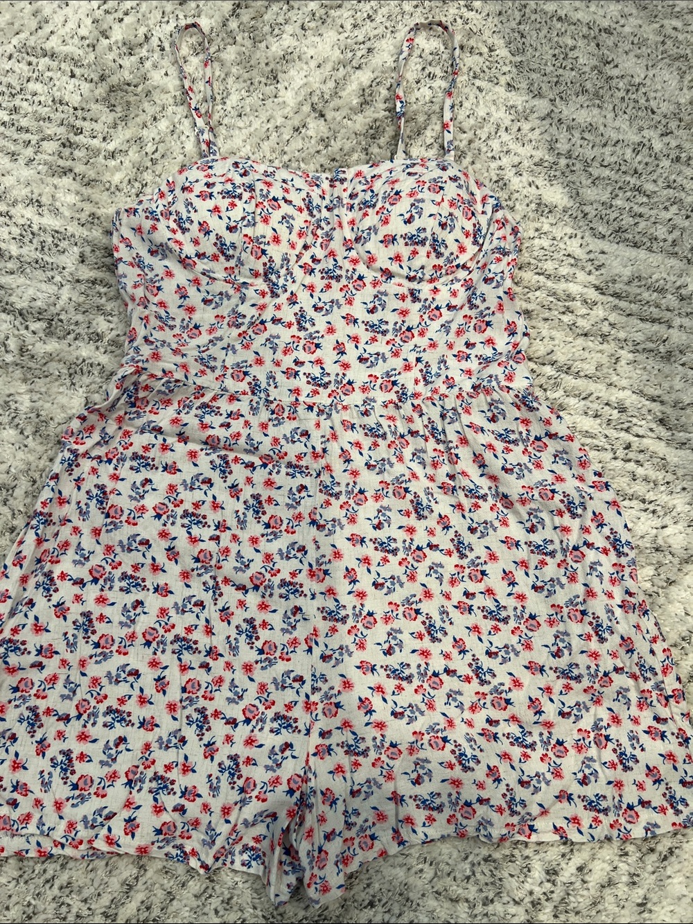 Floral Bustier Romper with Pockets